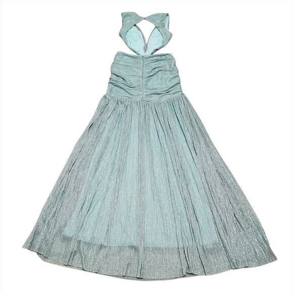 PatBO Womens Lurex Sleeveless Cutout Gown Maxi Dress Size 4 Sea Foam Sexy - Picture 7 of 16